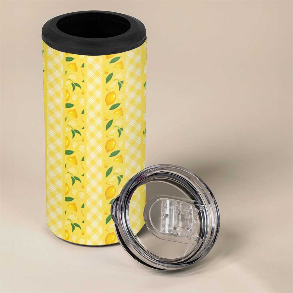 Hawaii Lemon Palaka 4 in 1 Can Cooler Tumbler Striped Stylized LT01 - Polynesian Pride