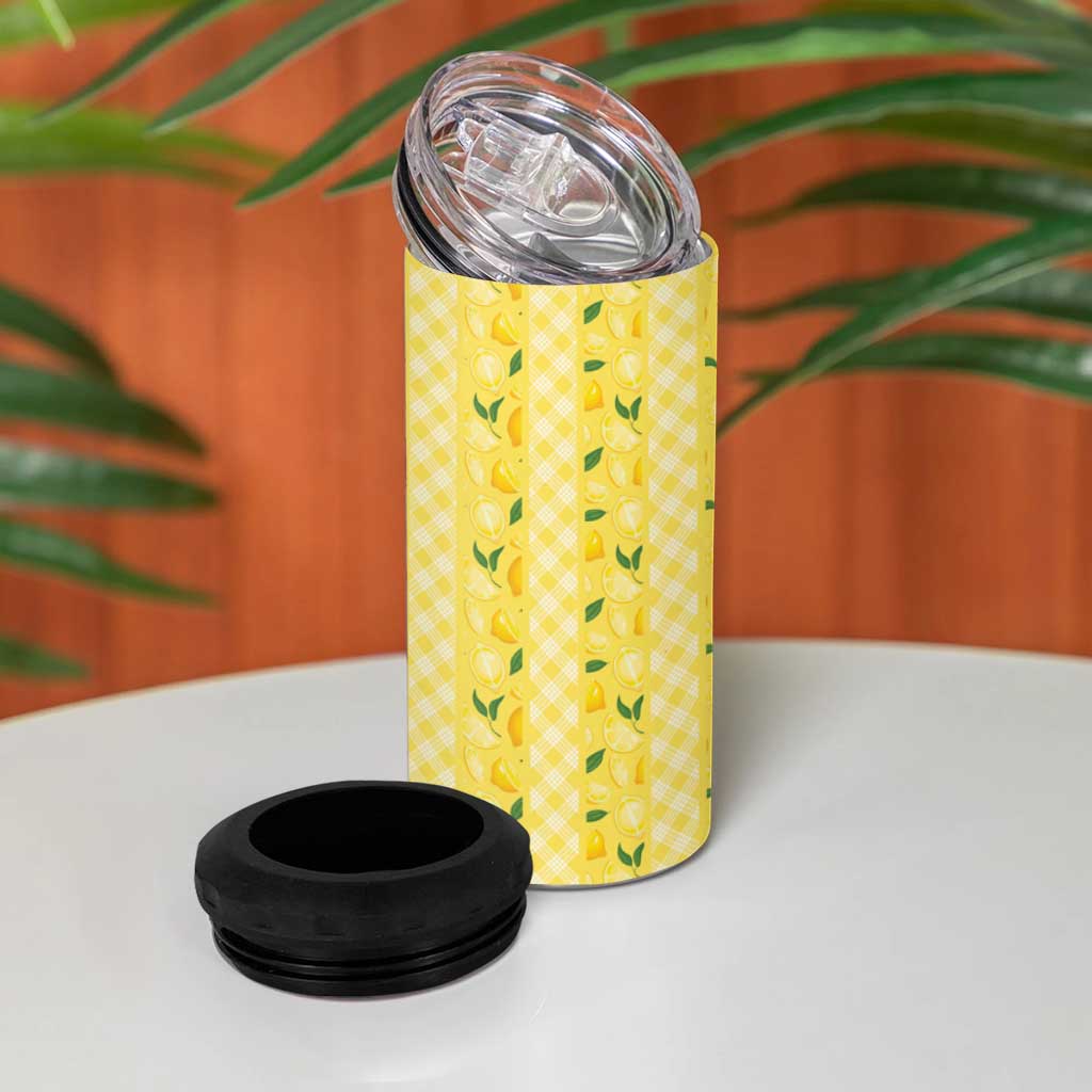 Hawaii Lemon Palaka 4 in 1 Can Cooler Tumbler Striped Stylized LT01 - Polynesian Pride