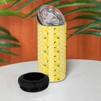 Hawaii Lemon Palaka 4 in 1 Can Cooler Tumbler Striped Stylized LT01 - Polynesian Pride