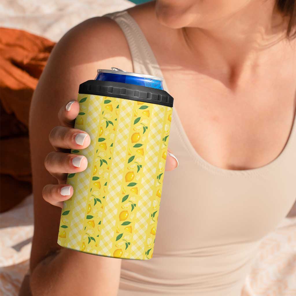 Hawaii Lemon Palaka 4 in 1 Can Cooler Tumbler Striped Stylized LT01 - Polynesian Pride