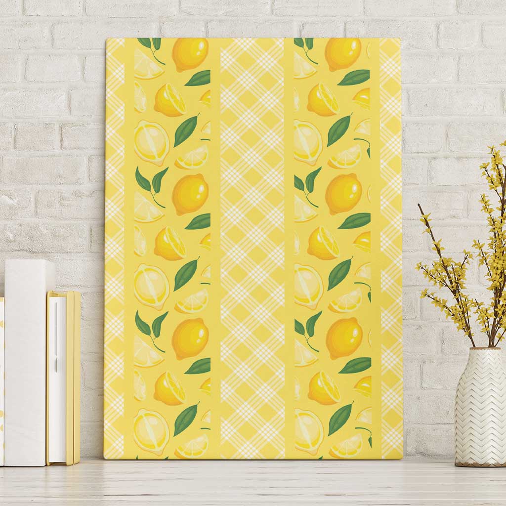 Hawaii Lemon Palaka Canvas Wall Art Striped Stylized LT01 Without Frame Yellow - Polynesian Pride