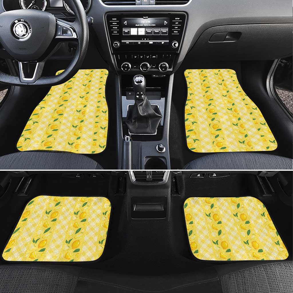 Hawaii Lemon Palaka Car Mats Striped Stylized LT01 Set 4pcs Yellow - Polynesian Pride