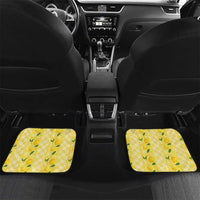 Hawaii Lemon Palaka Car Mats Striped Stylized LT01 Set 2pcs - Back Yellow - Polynesian Pride
