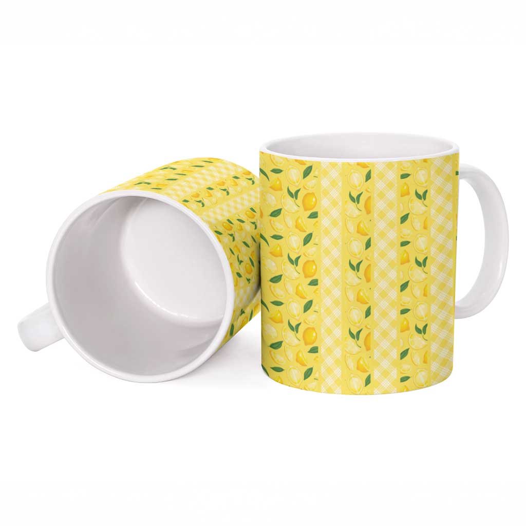 Hawaii Lemon Palaka Ceramic Mug Striped Stylized LT01 - Polynesian Pride