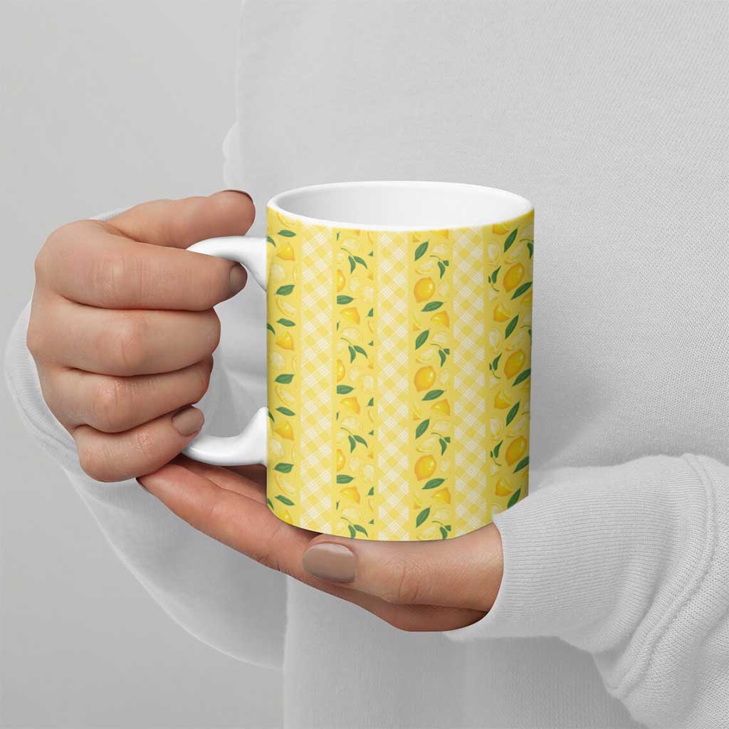 Hawaii Lemon Palaka Ceramic Mug Striped Stylized LT01 - Polynesian Pride
