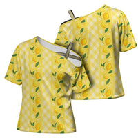 Hawaii Lemon Palaka Cross Shoulder Shirt Striped Stylized LT01 - Polynesian Pride