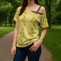 Hawaii Lemon Palaka Cross Shoulder Shirt Striped Stylized LT01 - Polynesian Pride