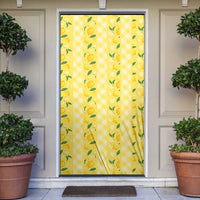 Hawaii Lemon Palaka Door Cover Striped Stylized LT01 Yellow - Polynesian Pride