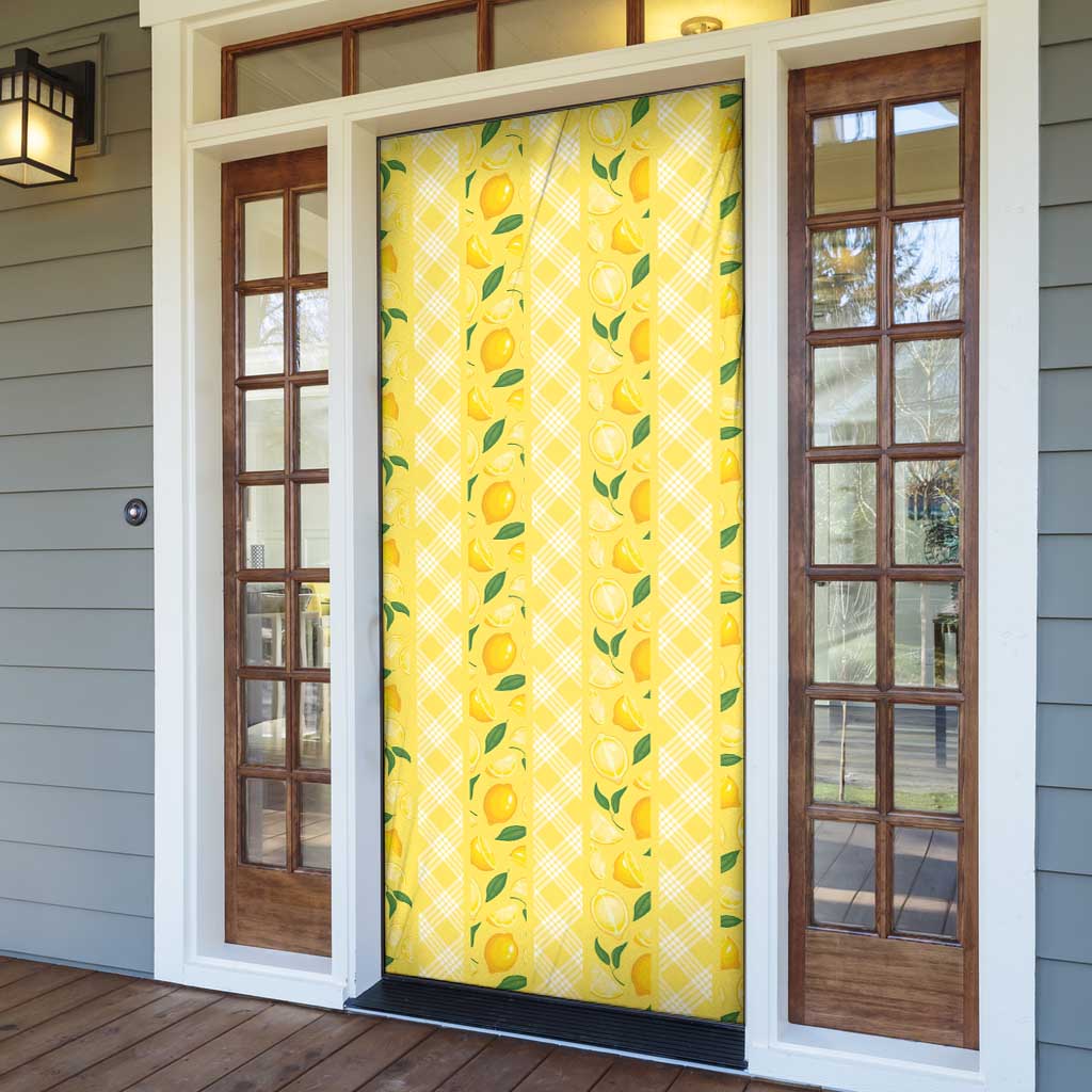 Hawaii Lemon Palaka Door Cover Striped Stylized LT01 - Polynesian Pride