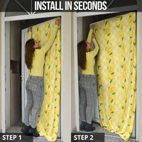 Hawaii Lemon Palaka Door Cover Striped Stylized LT01 - Polynesian Pride