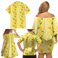 Hawaii Lemon Palaka Family Matching Off Shoulder Short Dress and Hawaiian Shirt Striped Stylized LT01 - Polynesian Pride