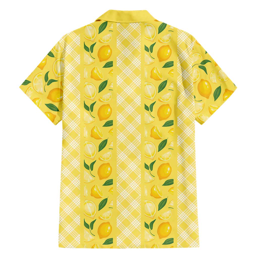 Hawaii Lemon Palaka Family Matching Off Shoulder Short Dress and Hawaiian Shirt Striped Stylized LT01 - Polynesian Pride