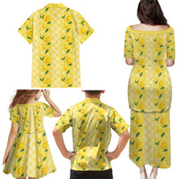Hawaii Lemon Palaka Family Matching Puletasi and Hawaiian Shirt Striped Stylized LT01 - Polynesian Pride
