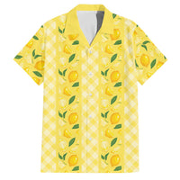 Hawaii Lemon Palaka Family Matching Puletasi and Hawaiian Shirt Striped Stylized LT01 Dad's Shirt - Short Sleeve Yellow - Polynesian Pride