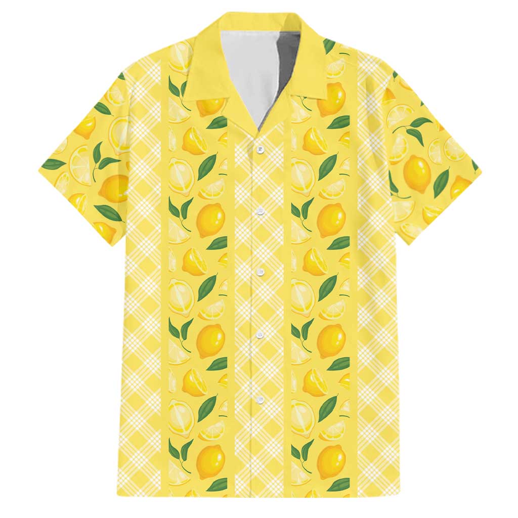 Hawaii Lemon Palaka Family Matching Tank Maxi Dress and Hawaiian Shirt Striped Stylized