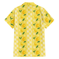 Hawaii Lemon Palaka Family Matching Tank Maxi Dress and Hawaiian Shirt Striped Stylized