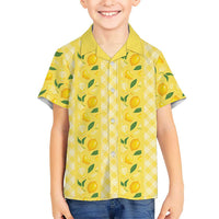 Hawaii Lemon Palaka Family Matching Tank Maxi Dress and Hawaiian Shirt Striped Stylized
