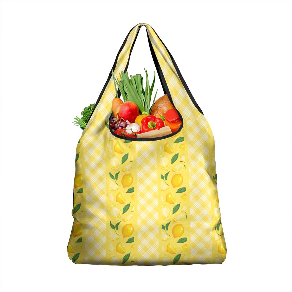 Hawaii Lemon Palaka Grocery Bag Striped Stylized LT01 1-pack One Size Yellow - Polynesian Pride