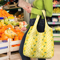 Hawaii Lemon Palaka Grocery Bag Striped Stylized LT01 - Polynesian Pride
