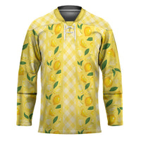 Hawaii Lemon Palaka Hockey Jersey Striped Stylized LT01 Unisex Yellow - Polynesian Pride