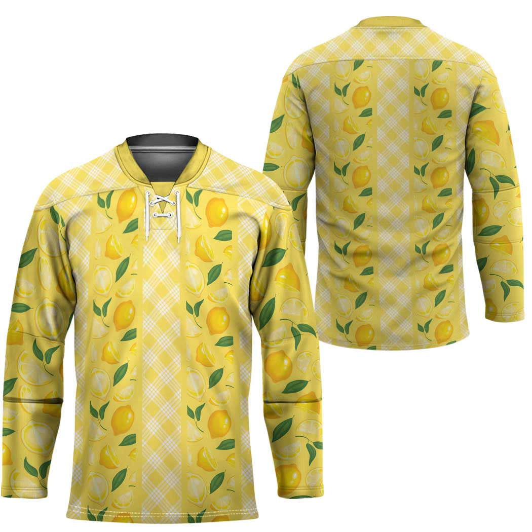 Hawaii Lemon Palaka Hockey Jersey Striped Stylized LT01 - Polynesian Pride