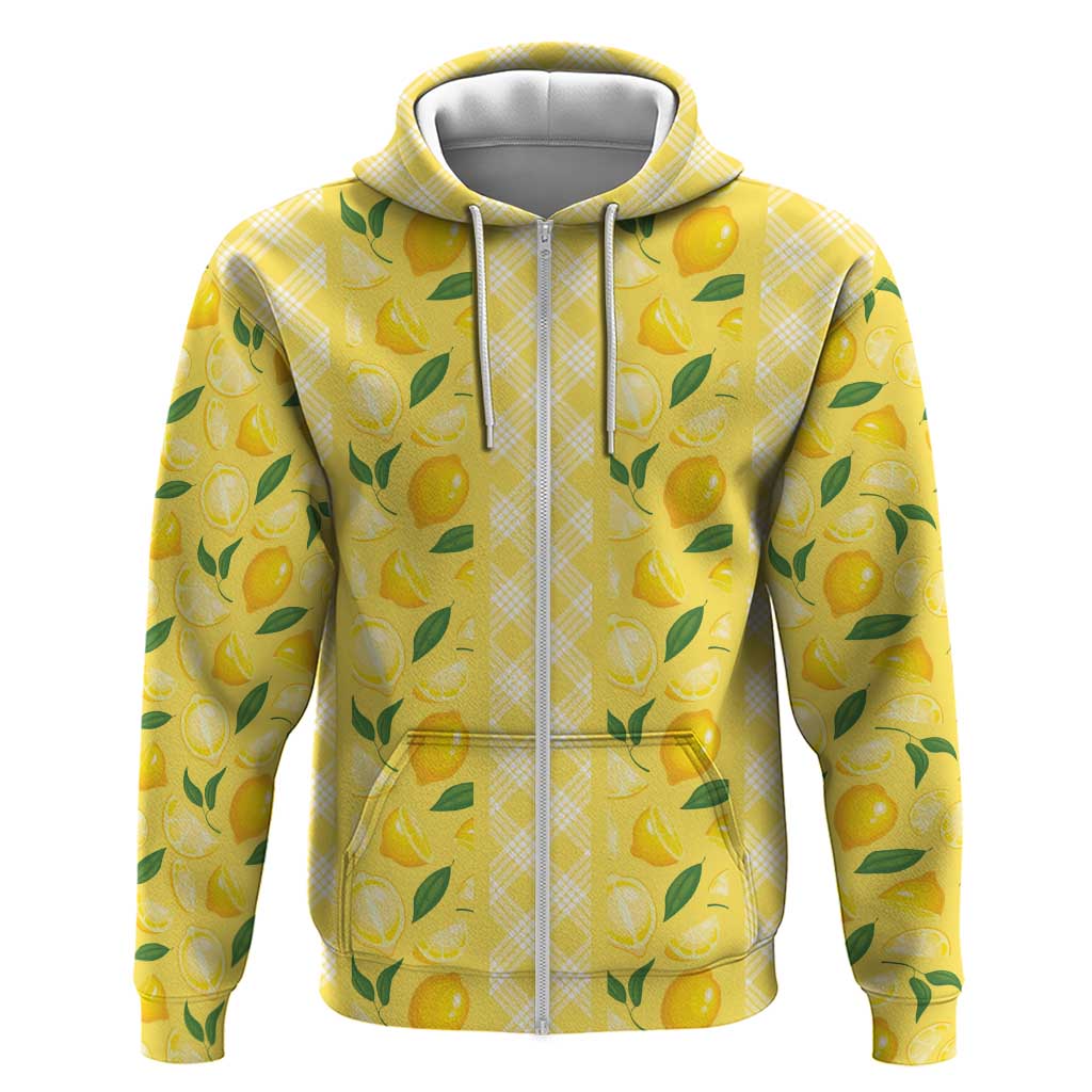 Hawaii Lemon Palaka Hoodie Striped Stylized LT01 Zip Hoodie Yellow - Polynesian Pride
