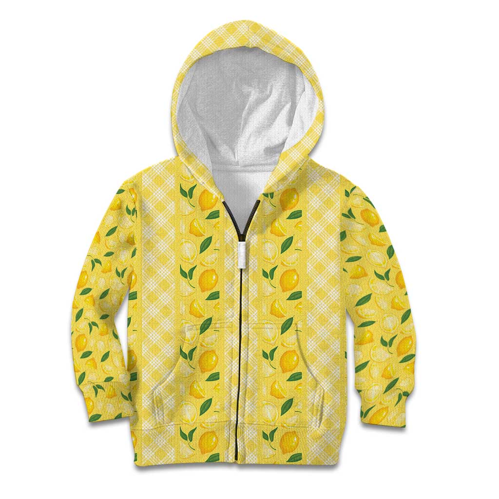 Hawaii Lemon Palaka Kid Hoodie Striped Stylized LT01 Zip Hoodie Yellow - Polynesian Pride