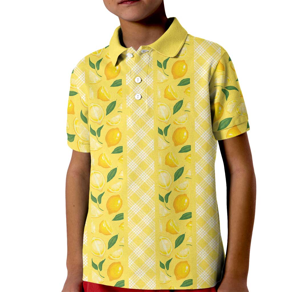Hawaii Lemon Palaka Kid Polo Shirt Striped Stylized LT01 Kid Yellow - Polynesian Pride