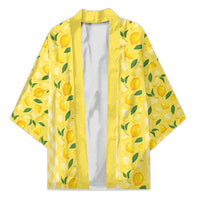 Hawaii Lemon Palaka Kimono Striped Stylized LT01 Unisex Yellow - Polynesian Pride