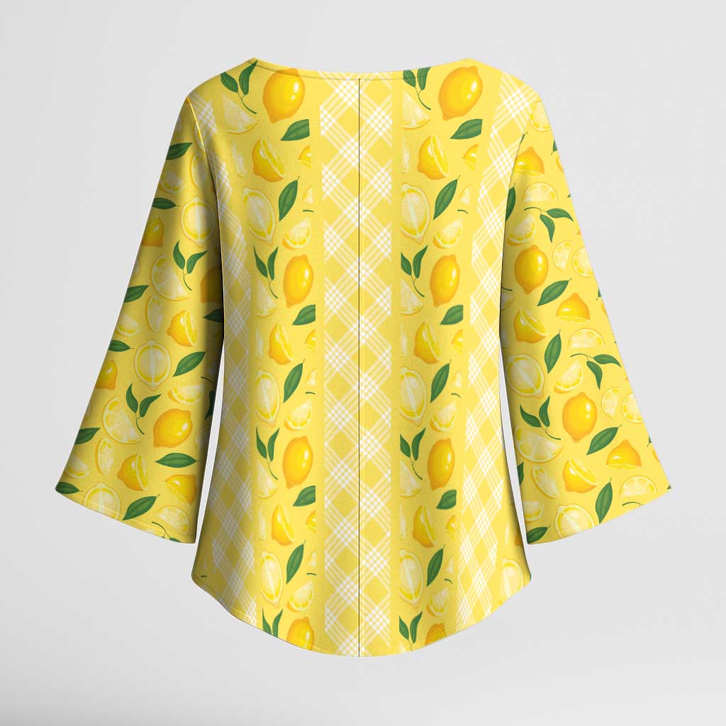 Hawaii Lemon Palaka Kimono Sleeve Blouse Striped Stylized LT01 - Polynesian Pride