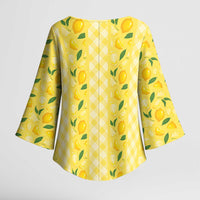 Hawaii Lemon Palaka Kimono Sleeve Blouse Striped Stylized LT01 - Polynesian Pride