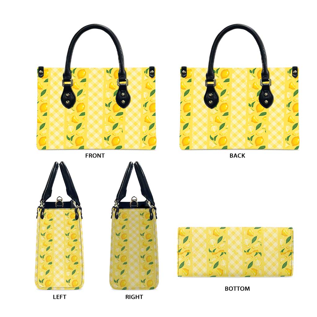Hawaii Lemon Palaka Leather Bag Striped Stylized LT01 - Polynesian Pride