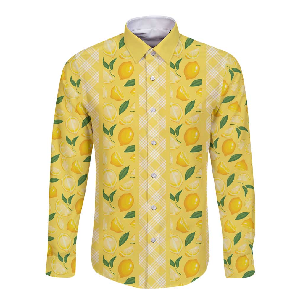 Hawaii Lemon Palaka Long Sleeve Button Shirt Striped Stylized LT01 Unisex Yellow - Polynesian Pride