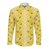 Hawaii Lemon Palaka Long Sleeve Button Shirt Striped Stylized LT01 Unisex Yellow - Polynesian Pride