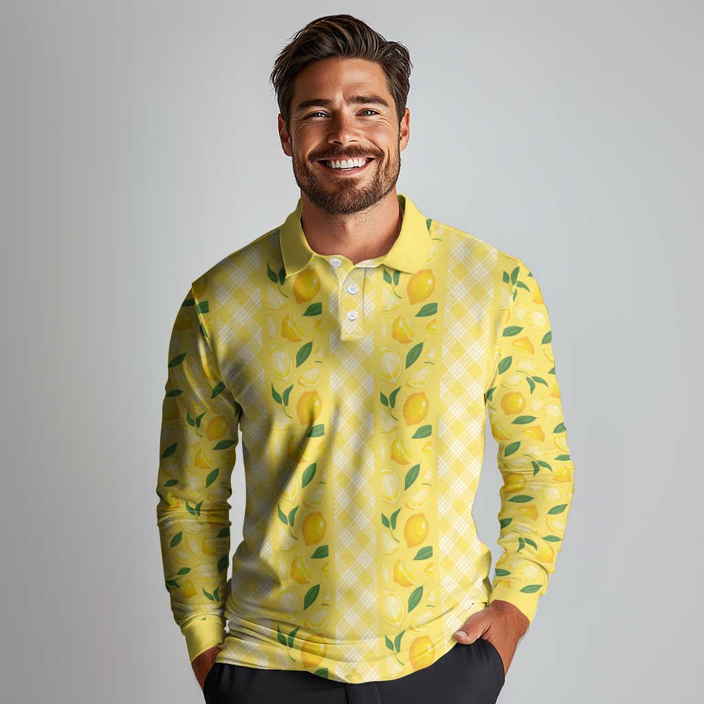 Hawaii Lemon Palaka Long Sleeve Polo Shirt Striped Stylized LT01 - Polynesian Pride
