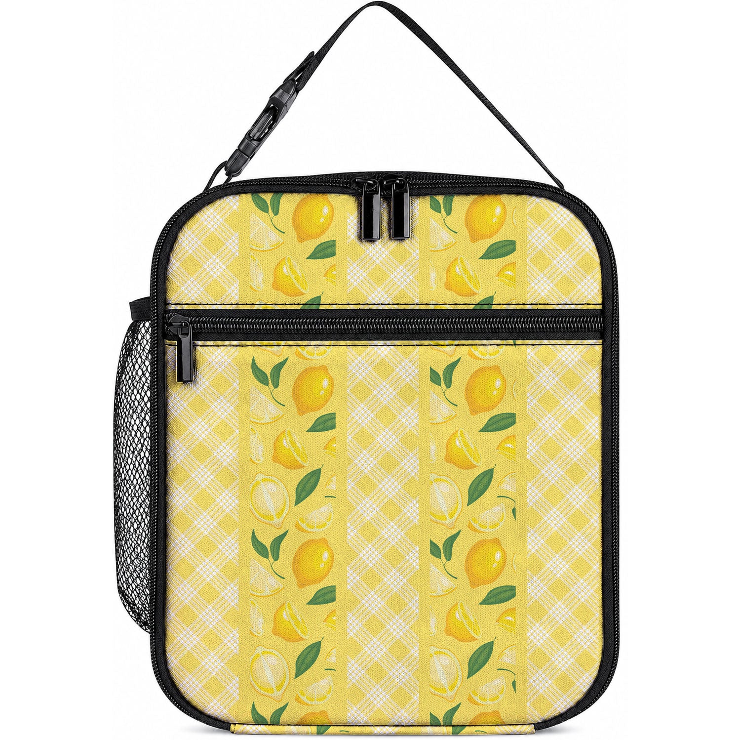 Hawaii Lemon Palaka Lunch Bag Striped Stylized LT01 10.2 × 8.3 × 4.3 inch Yellow - Polynesian Pride