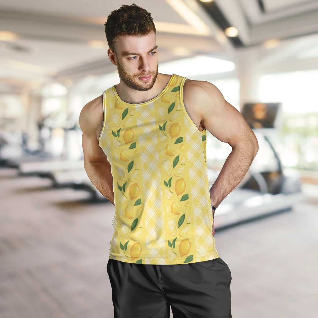 Hawaii Lemon Palaka Men Tank Top Striped Stylized LT01 Yellow - Polynesian Pride