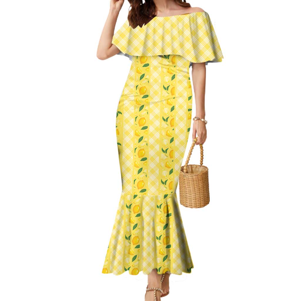 Hawaii Lemon Palaka Mermaid Dress Striped Stylized LT01 Women Yellow - Polynesian Pride
