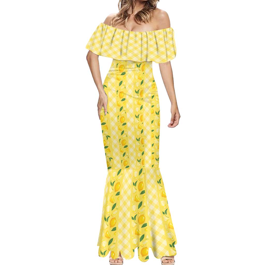 Hawaii Lemon Palaka Mermaid Dress Striped Stylized LT01 - Polynesian Pride