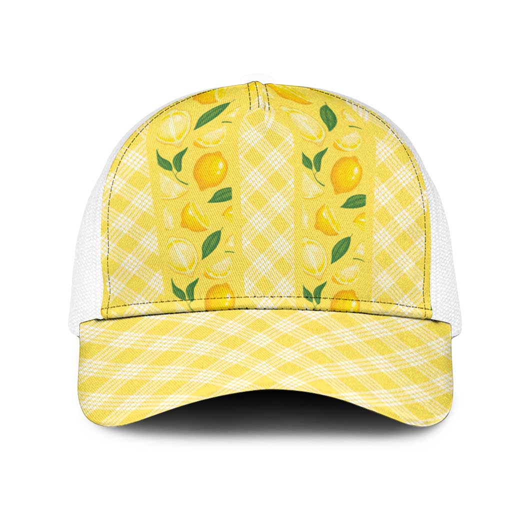 Hawaii Lemon Palaka Mesh Trucker Cap Striped Stylized LT01 One Size White Yellow - Polynesian Pride