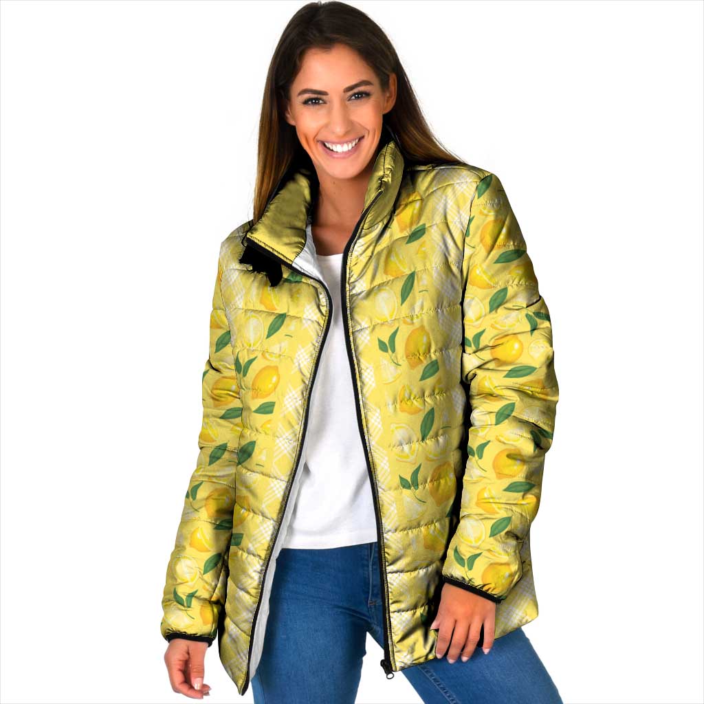 Hawaii Lemon Palaka Padded Jacket Striped Stylized LT01 Women Yellow - Polynesian Pride