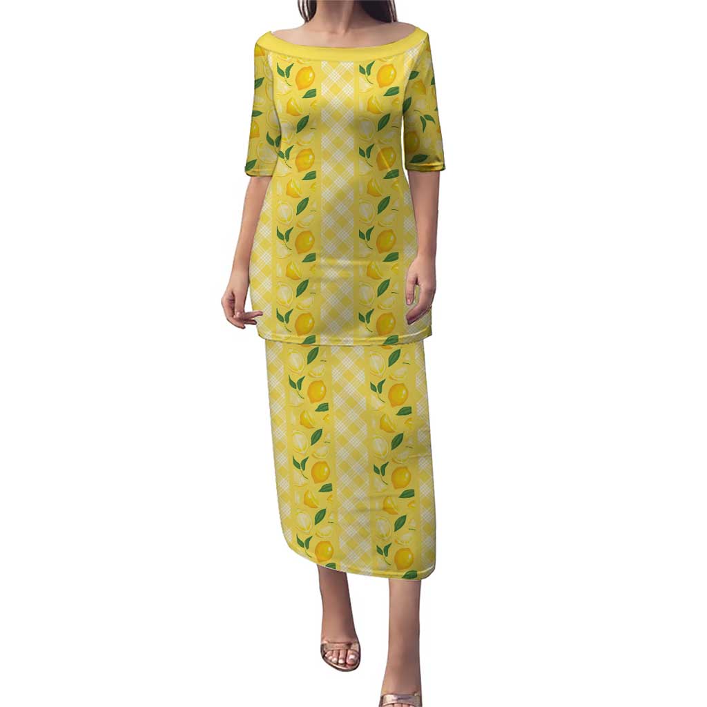 Hawaii Lemon Palaka Puletasi Striped Stylized LT01 Long Dress Yellow - Polynesian Pride