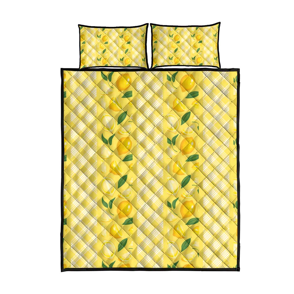 Hawaii Lemon Palaka Quilt Bed Set Striped Stylized