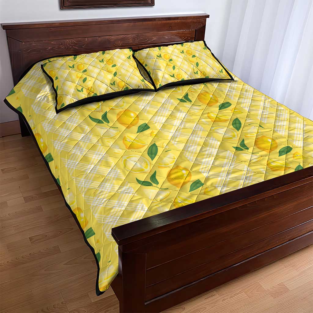 Hawaii Lemon Palaka Quilt Bed Set Striped Stylized