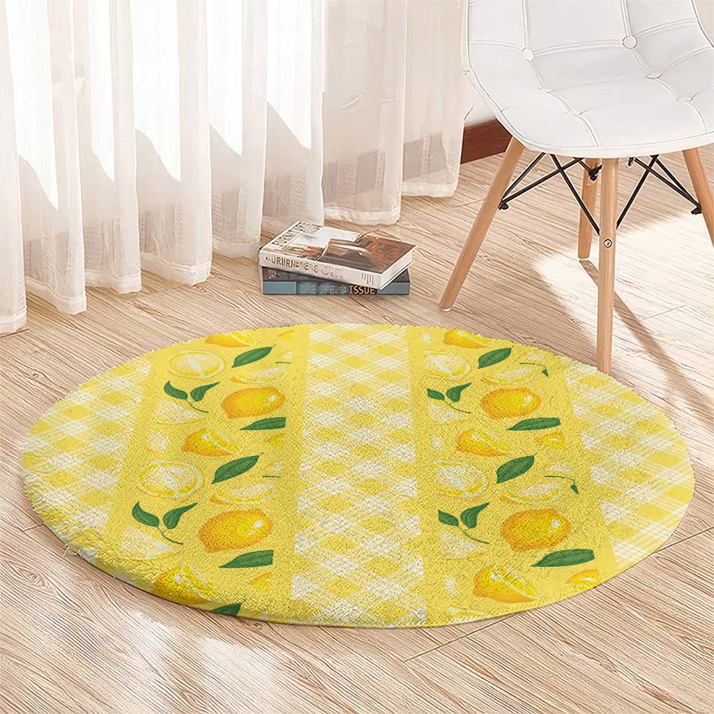 Hawaii Lemon Palaka Round Carpet Striped Stylized LT01 - Polynesian Pride