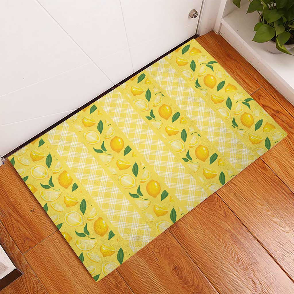 Hawaii Lemon Palaka Rubber Doormat Striped Stylized LT01 - Polynesian Pride