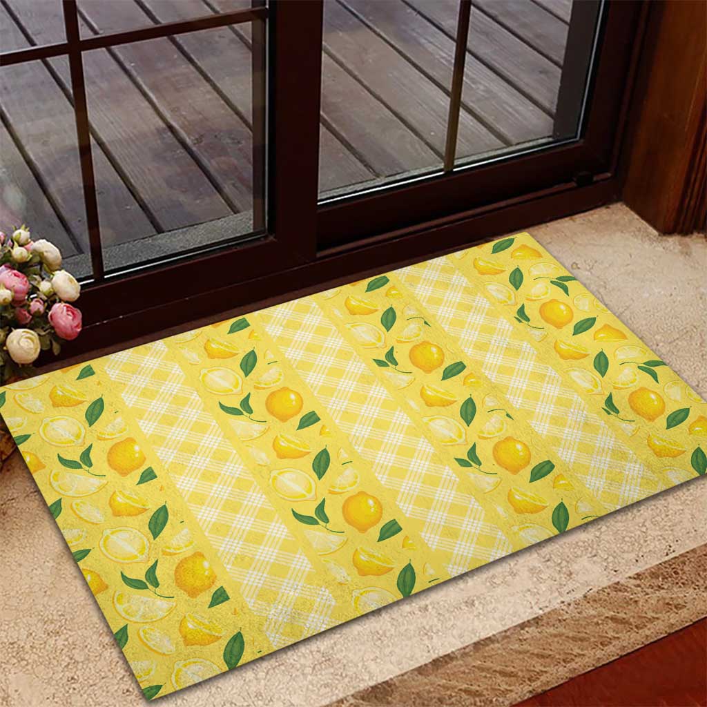 Hawaii Lemon Palaka Rubber Doormat Striped Stylized LT01 - Polynesian Pride
