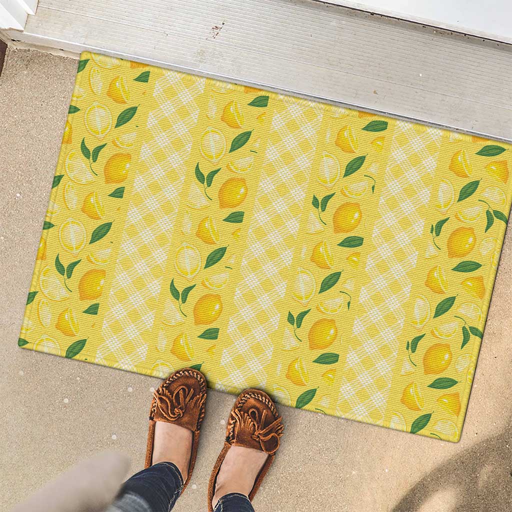 Hawaii Lemon Palaka Rubber Doormat Striped Stylized LT01 - Polynesian Pride