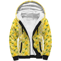 Hawaii Lemon Palaka Sherpa Hoodie Striped Stylized LT01 Unisex Yellow - Polynesian Pride