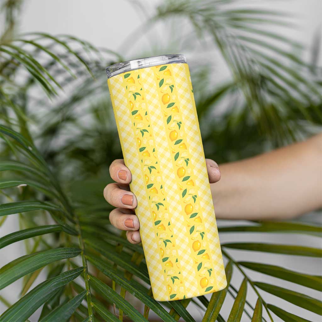 Hawaii Lemon Palaka Skinny Tumbler Striped Stylized LT01 - Polynesian Pride
